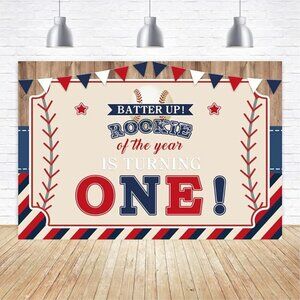 Aperturee 6x4ft Baseball 1st Birthday Backdrop ***NEW***